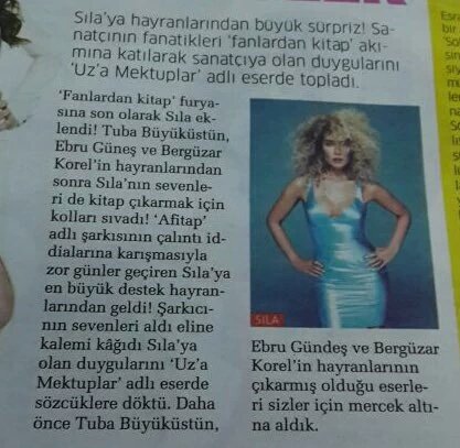 Hayran kitabımız "Uz'a Mektuplar" gazete haberi oldu! <a href="/silagencoglu/">Sıla Gençoğlu</a> <a href="/yaseminkaga/">yasemin kaga</a> <a href="/silagencoglucom/">Sıla Gençoğlu Fan</a>