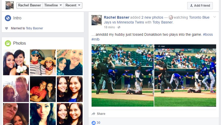 robfoot's tweet photo. @BlueJays Umpire Toby Basner's wife was bragging about throwing out @BringerOfRain20 - pretty sad. #hesnotaboss https://t.co/zTYZ1Fgr84