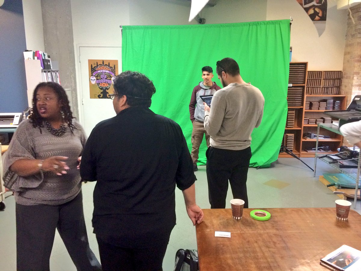 cmeghausman's tweet photo. @CCAS_NEIU #CenterSpace #openmake #makerspace--every 3rd Thurs at 770 N Halsted, 4th fl. Come join us! #greenscreen https://t.co/NlR5hK6DI5