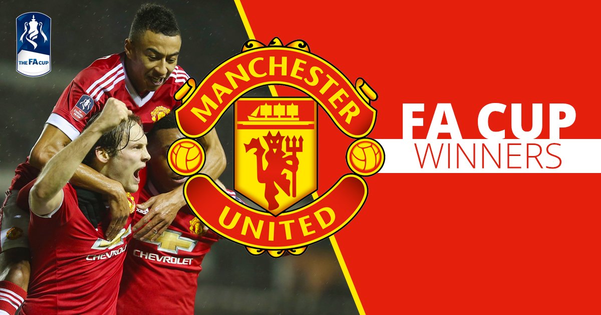 FOXSports's tweet photo. The wait is over! Manchester United win their 12th #FACup and their first since 2004. https://t.co/aU27CnTGmH