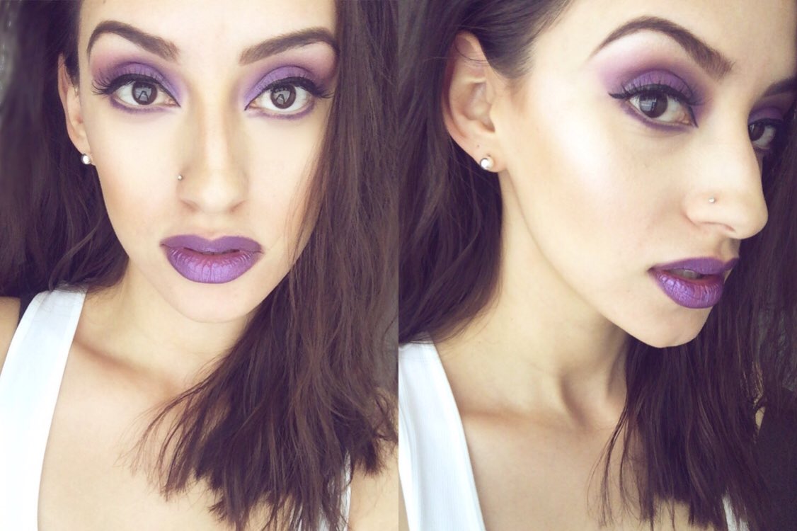 J9_streya's tweet photo. Yesterdays look using bh cosmetics wild at heart baked shadows #makeup #beauty #motd 💜 https://t.co/kWmpEzLZyb