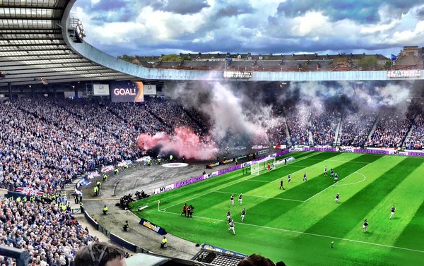 Awaydays23's tweet photo. Rangers at Hampden Park for the Scottish Cup Final v Hibernian today #RFC #WATP https://t.co/QBH56iBIap