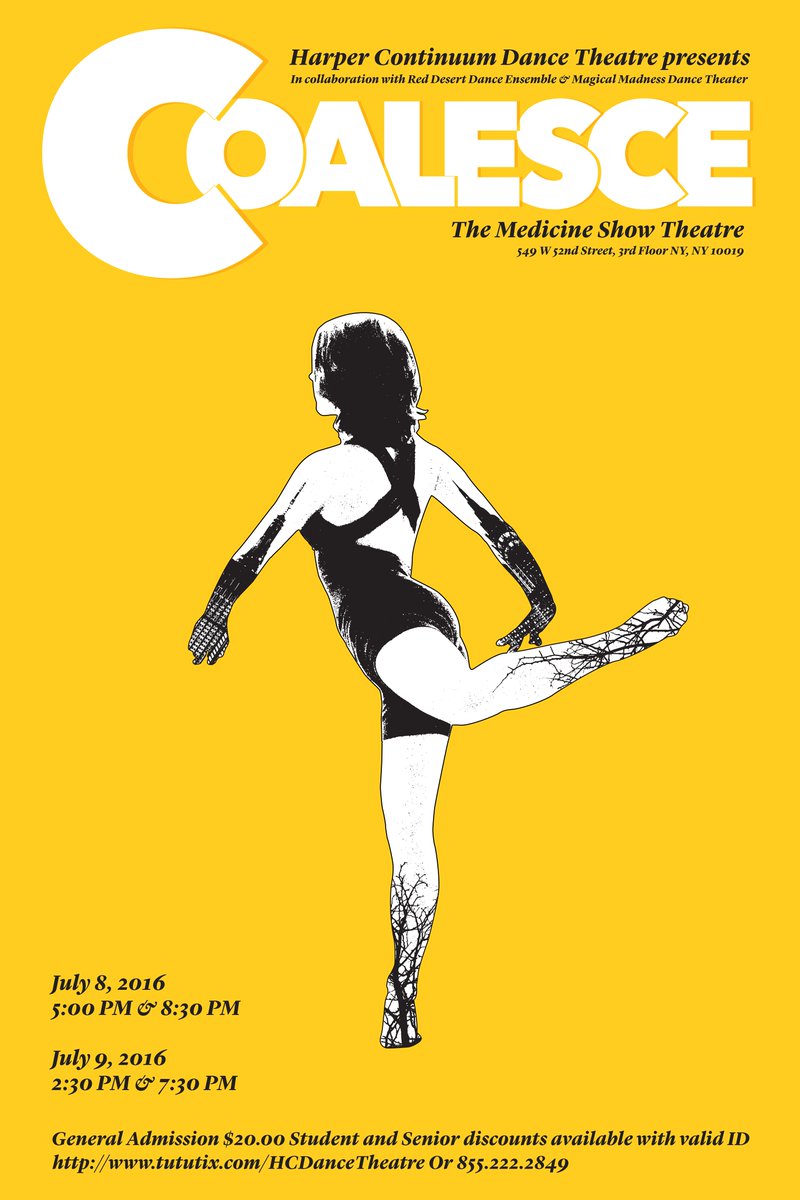 HCDanceTheatre's tweet photo. #ShowPoster #CoalesceHCDT @TutuTix #TicketsAvailable #ModernDancePerformance #NYCDance @MagicalMadnessD #Dance https://t.co/gB61WVKHFc