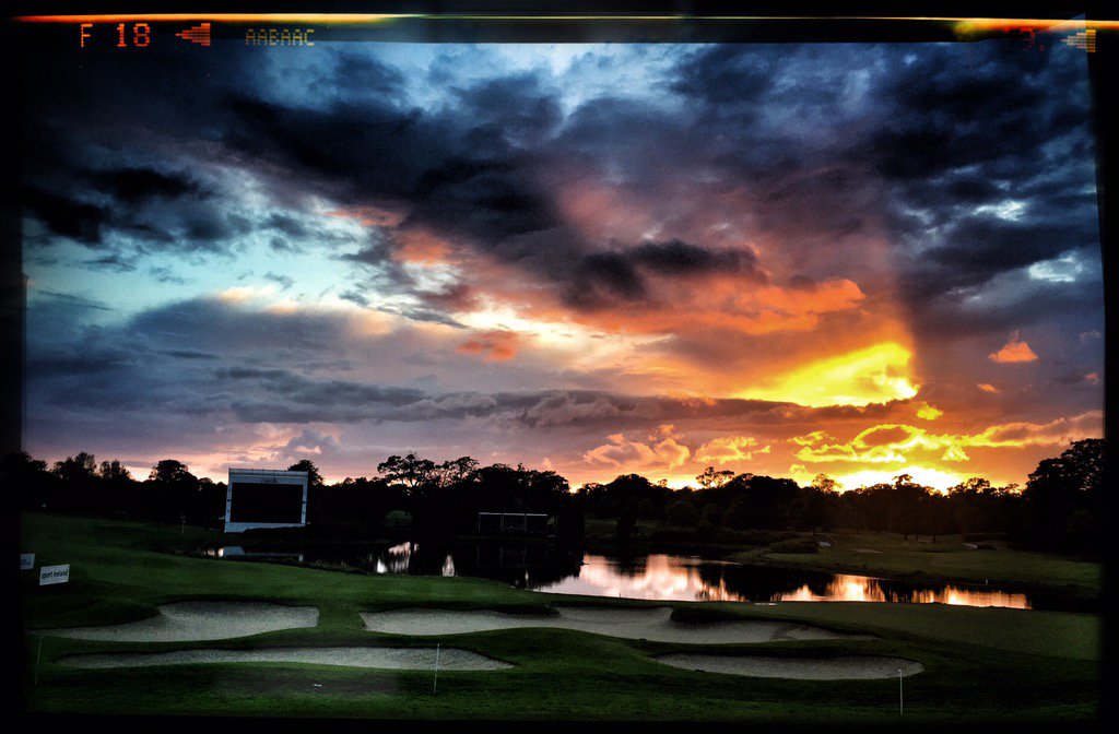 After the storm!!!
The 18th green at the K club tonight.
#IrishOpen
