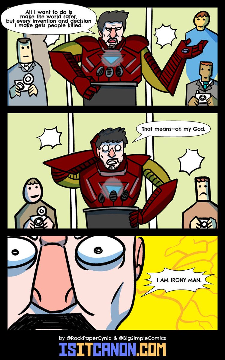 rockpapercynic's tweet photo. Haven't seen Civil War yet but I feel like this pattern appears every time Iron Man shows up https://t.co/IhiVvZlszB https://t.co/tXbq45upMX