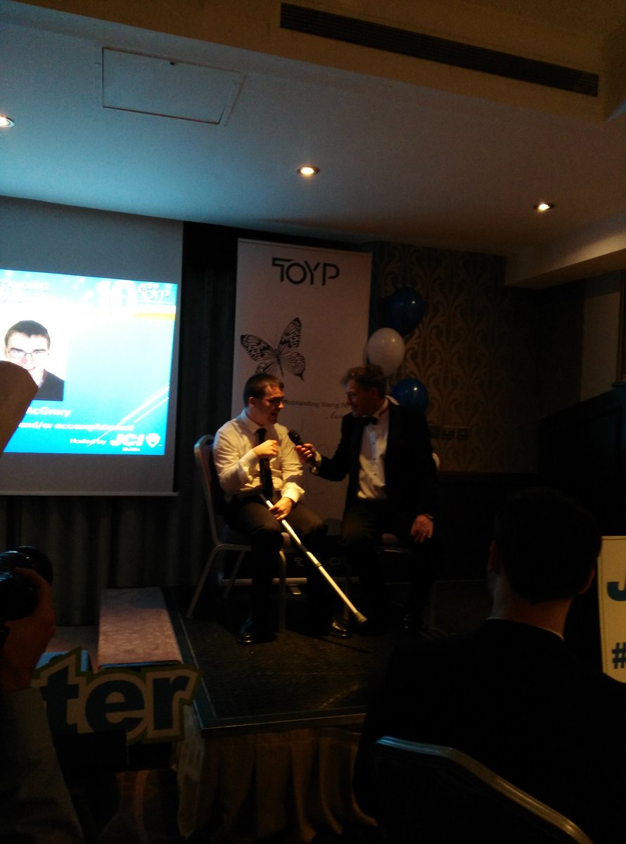 JCIDonegal's tweet photo. My battery is about to die but delighted to.announce our final winner is @seamus_mcgrory #toyp2016 https://t.co/LYZKKlWtrY