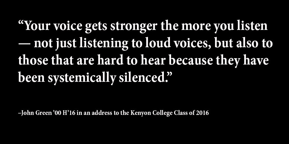 KenyonCollege's tweet photo. Read the address @johngreen '00 H'16 gave at the #Kenyon2016 Commencement: https://t.co/FIVUZHmmyJ #KenyonCollege https://t.co/0cJmx3IGym