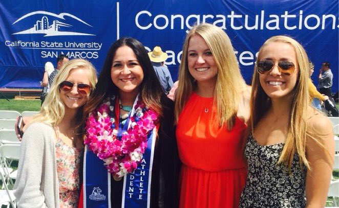 CSUSMsoftball's tweet photo. All-CCAA RF Robyn Alvara received her @csusm_chabss degree today! #csusm2016 #csusmsoftball https://t.co/nVHGe4F5rA