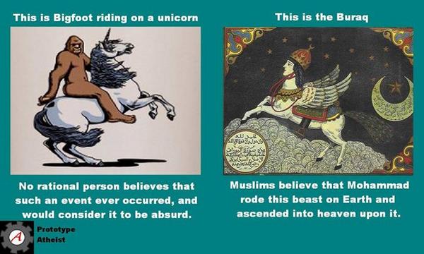 God_Equals_Sant's tweet image. Are you #MuslimBecause You believe one of these happened but the other is fiction? Think hard on both equally