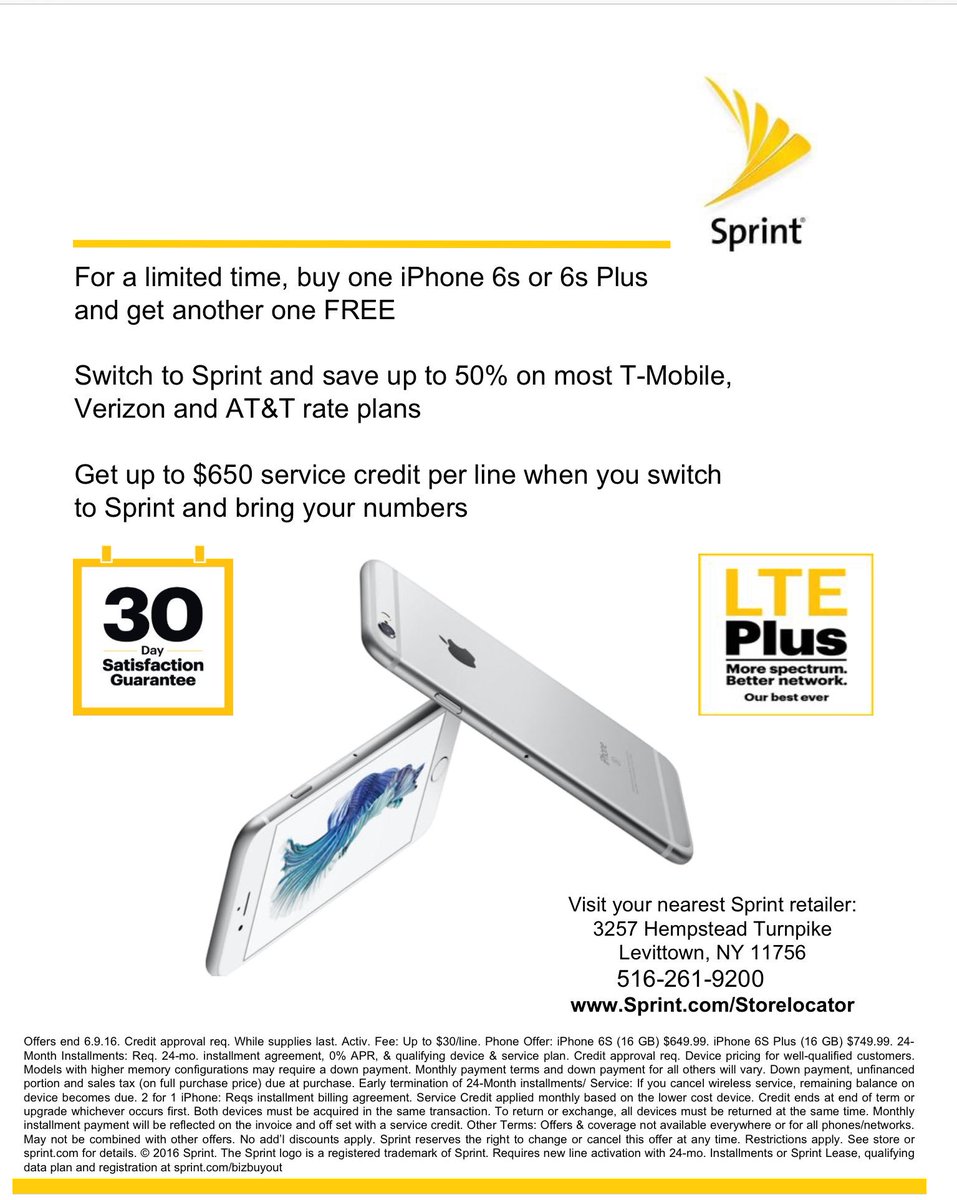 MakesuretoStop by <a href="/SprintCarlePl/">Sprint</a>  to pick up the last BOGO in Sprint's history @SprintAWI @LauraMcLaugh96 <a href="/goorrrdon/">Tom G</a>