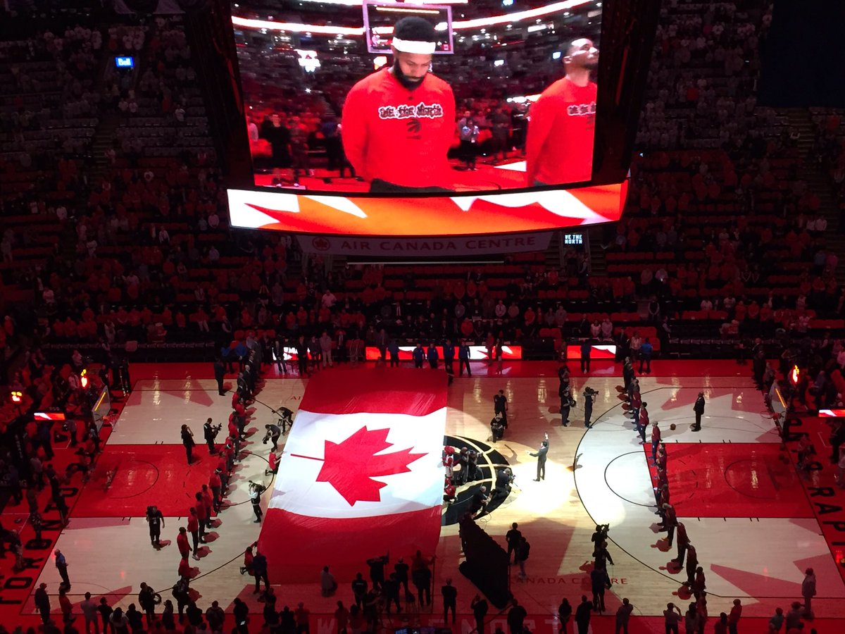 Raptors's tweet photo. Gametime 🇨🇦. #WeTheNorth https://t.co/NELBEjuZ5F