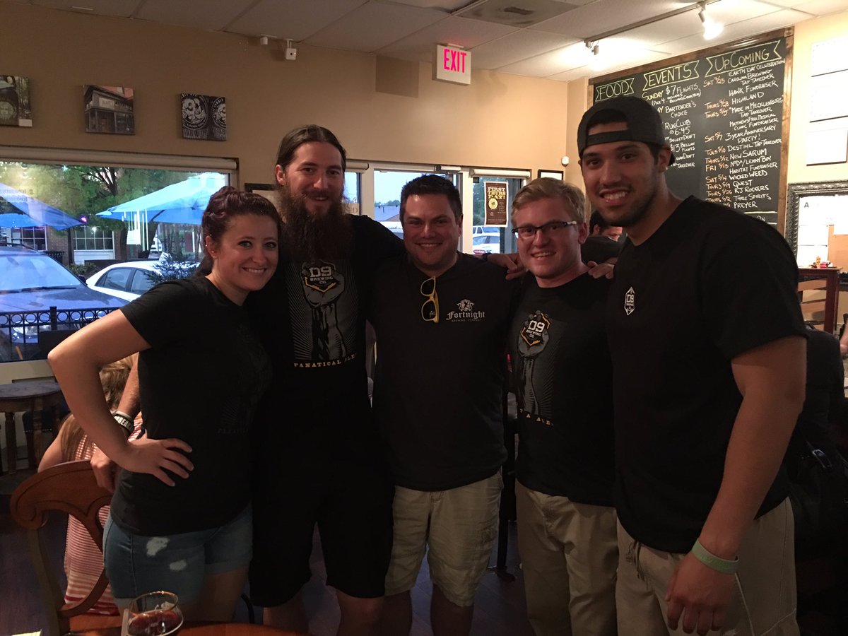 FortnightJames's tweet photo. @fortnightbeer /w @d9brewing after some beer tastings today in #cltbeer @NCBeerTemple #craftbeer #ncbeer #drinklocal https://t.co/hxpV2hcV3s