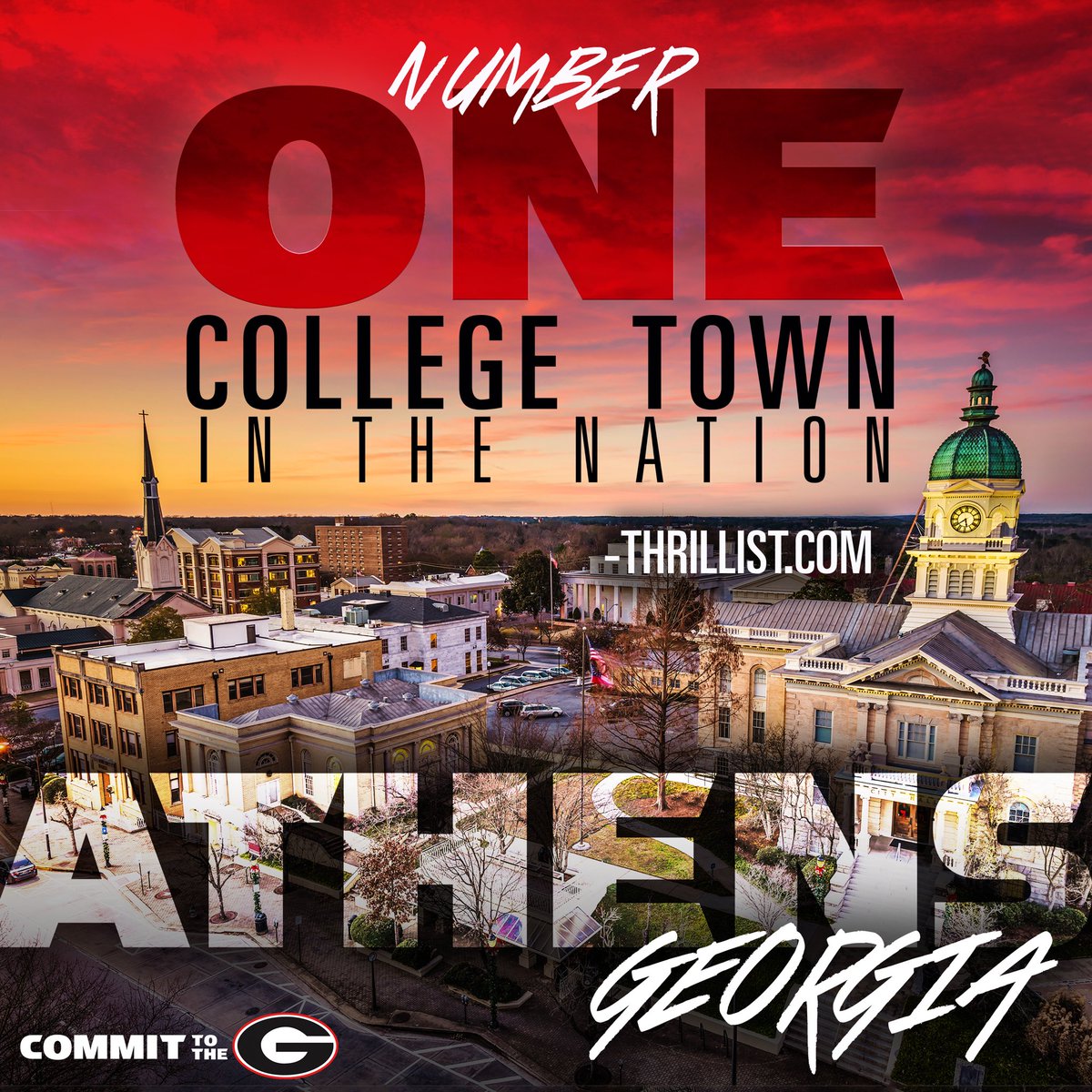 GeorgiaFootball's tweet photo. It's Saturday night in America's Greatest College Town! 

#AthensGA 
#CommitToTheG https://t.co/npRpNWoQG4