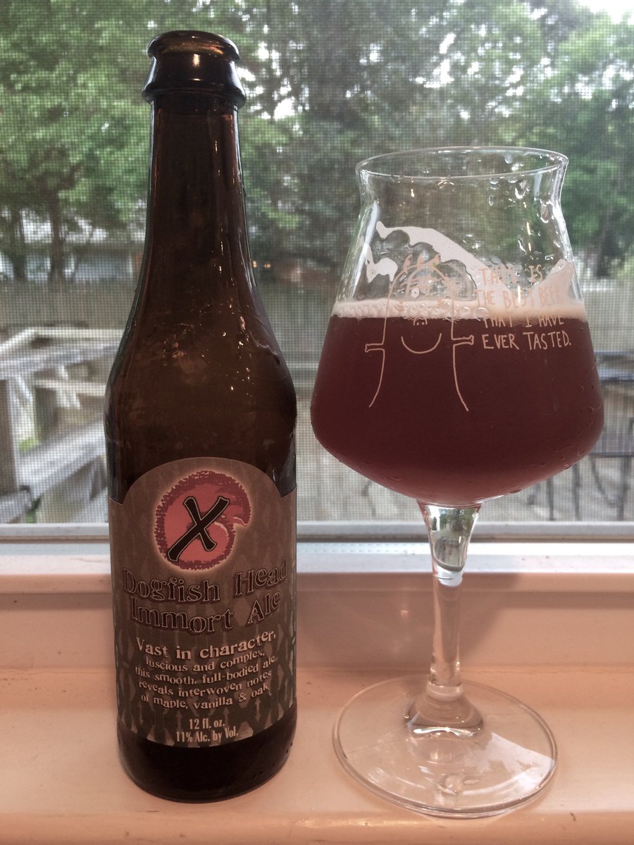 Drinking a <a href="/dogfishbeer/">Dogfish Head Brewery</a> "Immort Ale." #offcentered