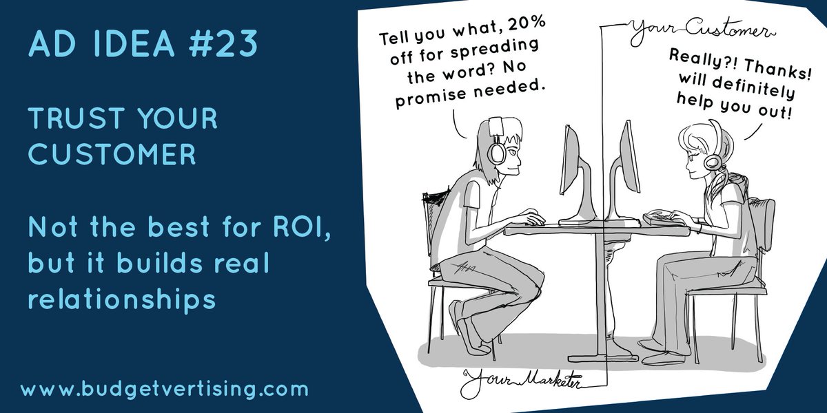 budgetvertising's tweet photo. #marketing tactics usually needs to justify ROI. But some returns cannot be measured e.g. a customer's trust https://t.co/3ielnDJMIe