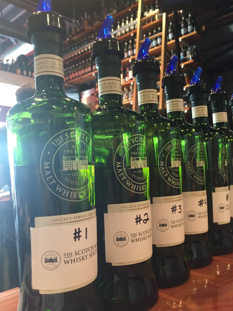 HHonwine's tweet photo. The #projectFB 12-Scotch line-up today. The wall of whisky @Whisky_Kitchen soon! #WorldWhiskyDay w @SMWSCanada https://t.co/RzKQUvYBSs