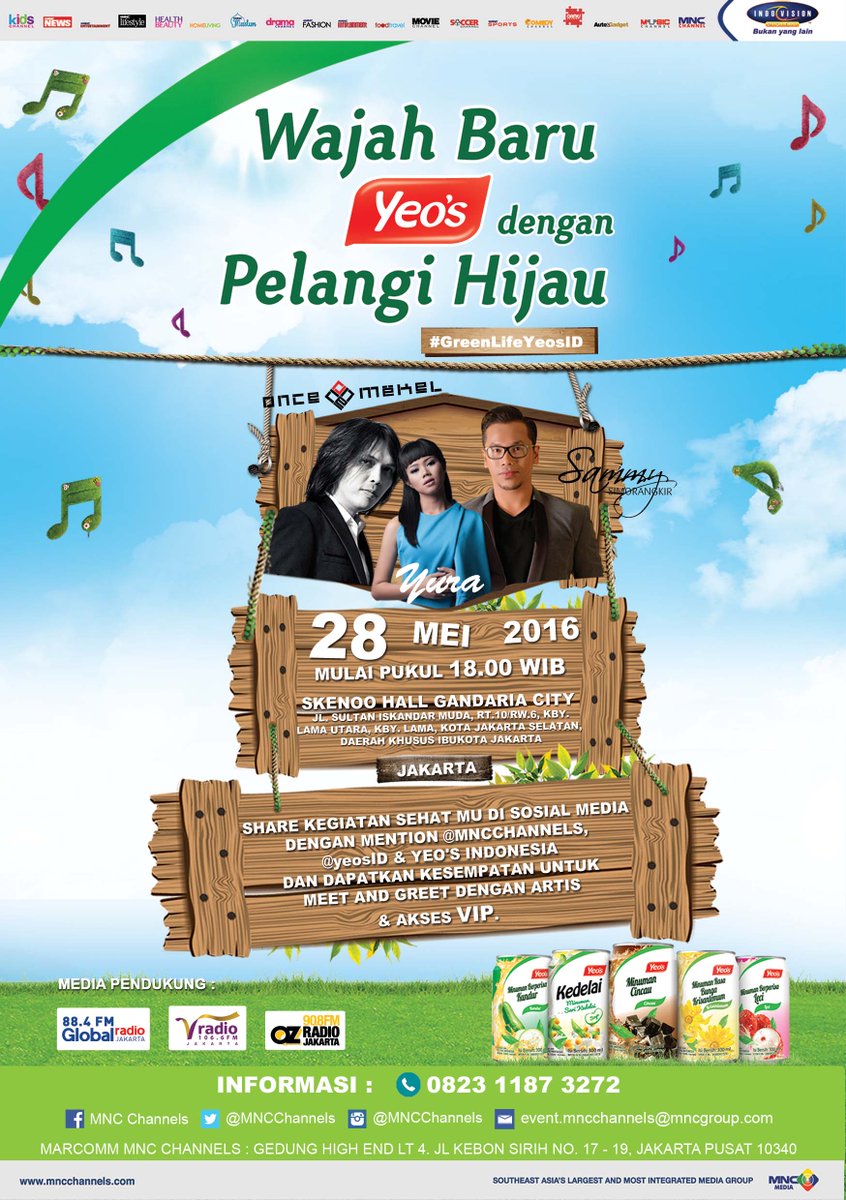 MNCChannels's tweet photo. Ayo nyanyi2 brg @ONCEmkl @yurayunita @sammy0809SmrgkR di Wajah Baru @yeosID dgn Pelangi Hijau JKT! #GreenLifeYeosID https://t.co/nUtPvu6r3u