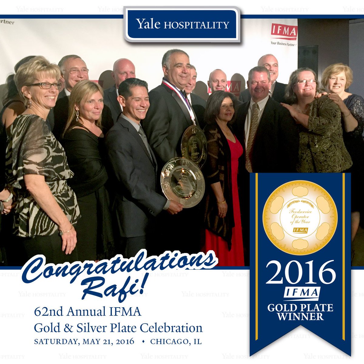 Congratulations Rafi Taherian for winning the prestigious International Foodservice Manufacturers Assoc. Gold Plate!