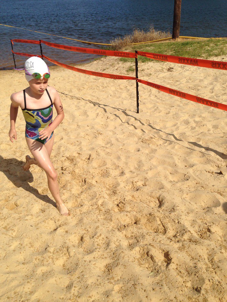 drewanthony's tweet photo. My #1 during her first triathlon today. Proud of her. https://t.co/3lEGiXwcIR