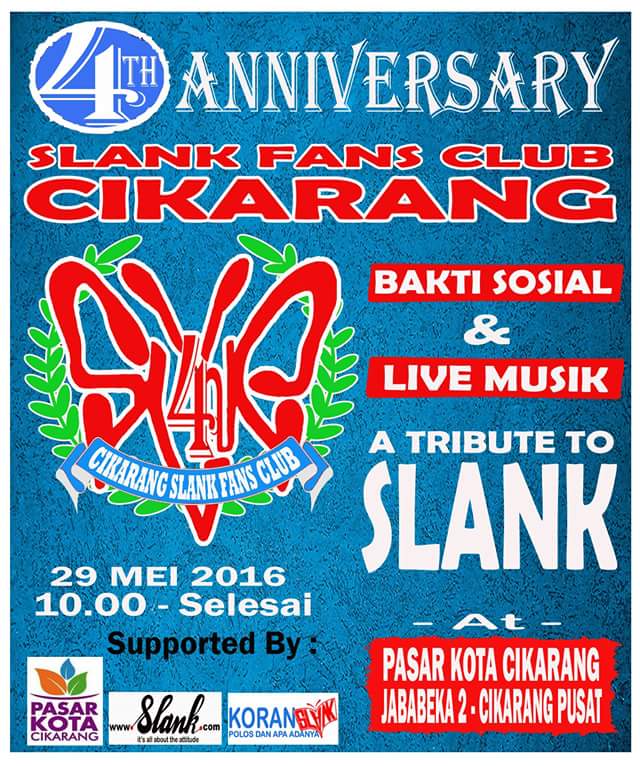 Yoo Slankers, jangan lupa tanggal 29 Mei 2016 dateng ke acara SFC CIKARANG..
Di RT biar semua tau. PISS!!!