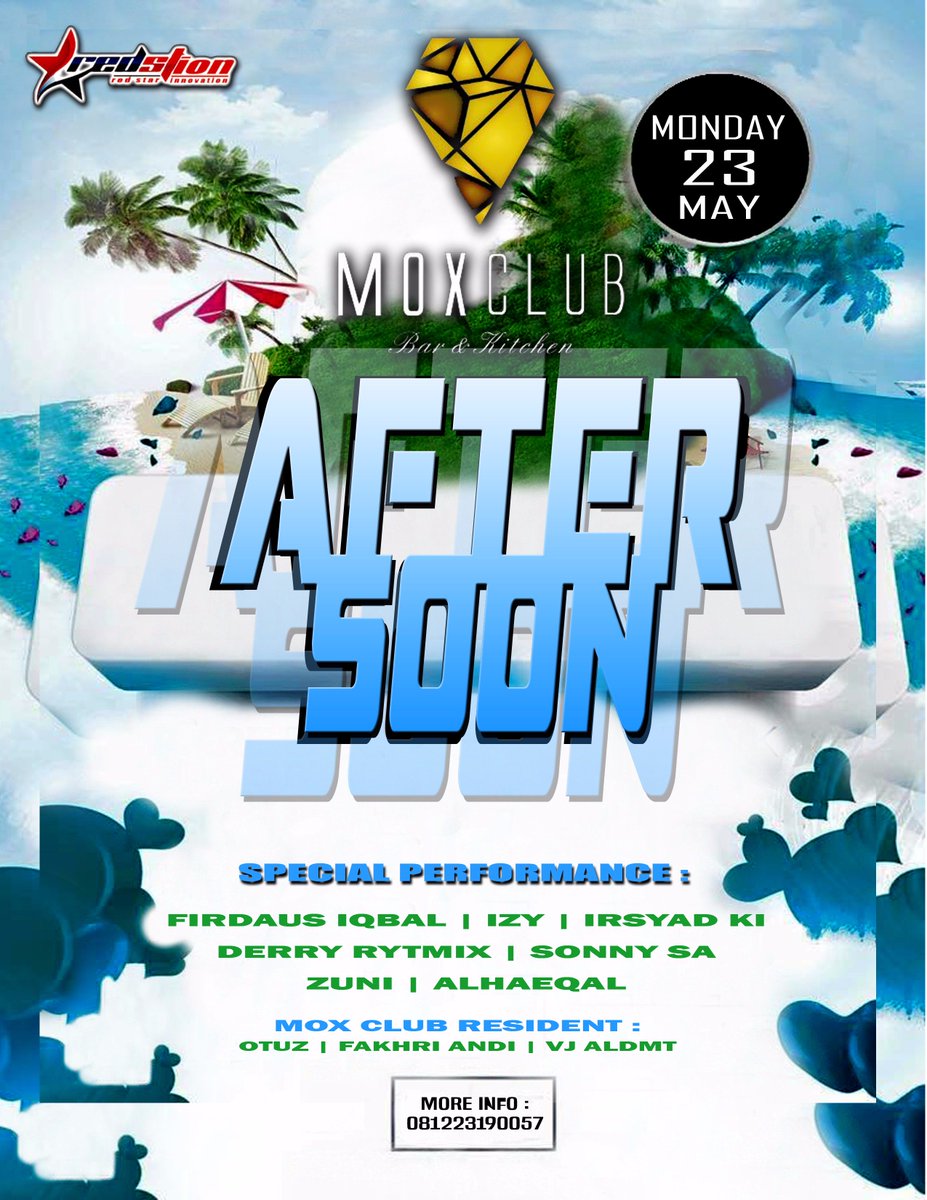 Tomorrow Monday 23 May <a href="/MOXCLUB/">MOXCLUB Bar&Kitchen</a> w/ <a href="/Firdaus_iqbal/">FIRDAUS IQBAL</a> <a href="/IZY_rm/">Rizky M.Ramadhan</a> @IRSYAD_KI <a href="/derry_rhytmix/">Derry M</a>