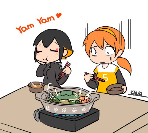 I ate Suppon nabe(Turtle soup) with my friend  It's so good!