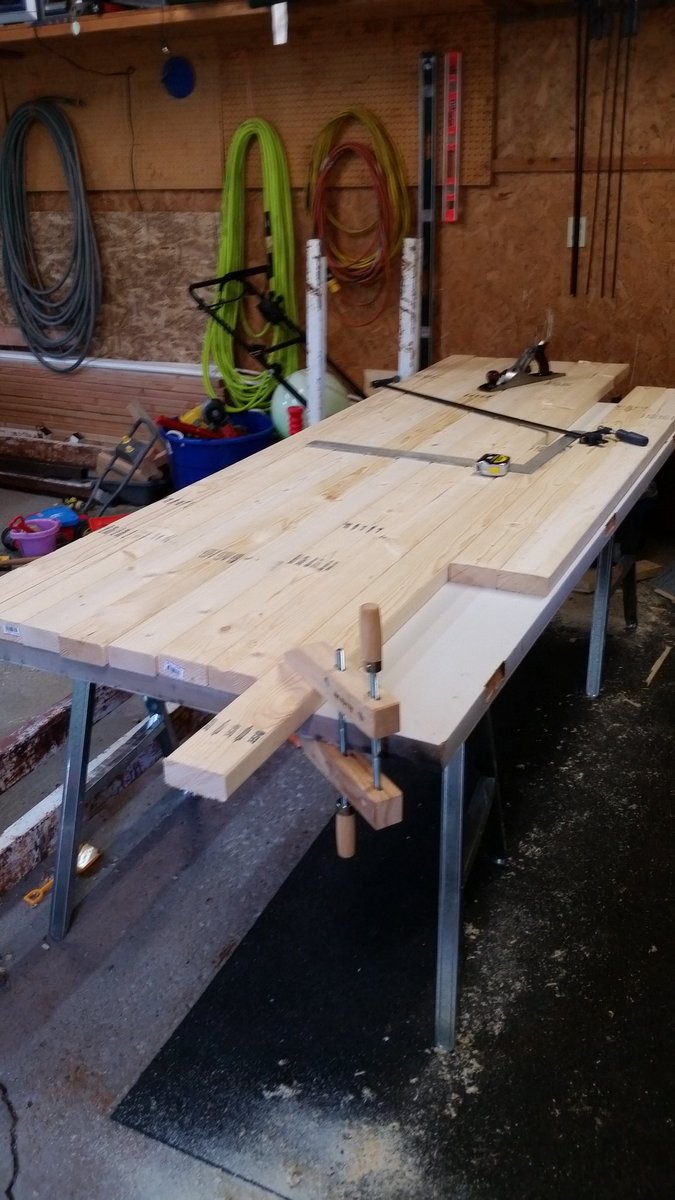 greg_glendy's tweet image. A few pics of my current project, a table for my wife's craft room. #unplugged #nopowertools