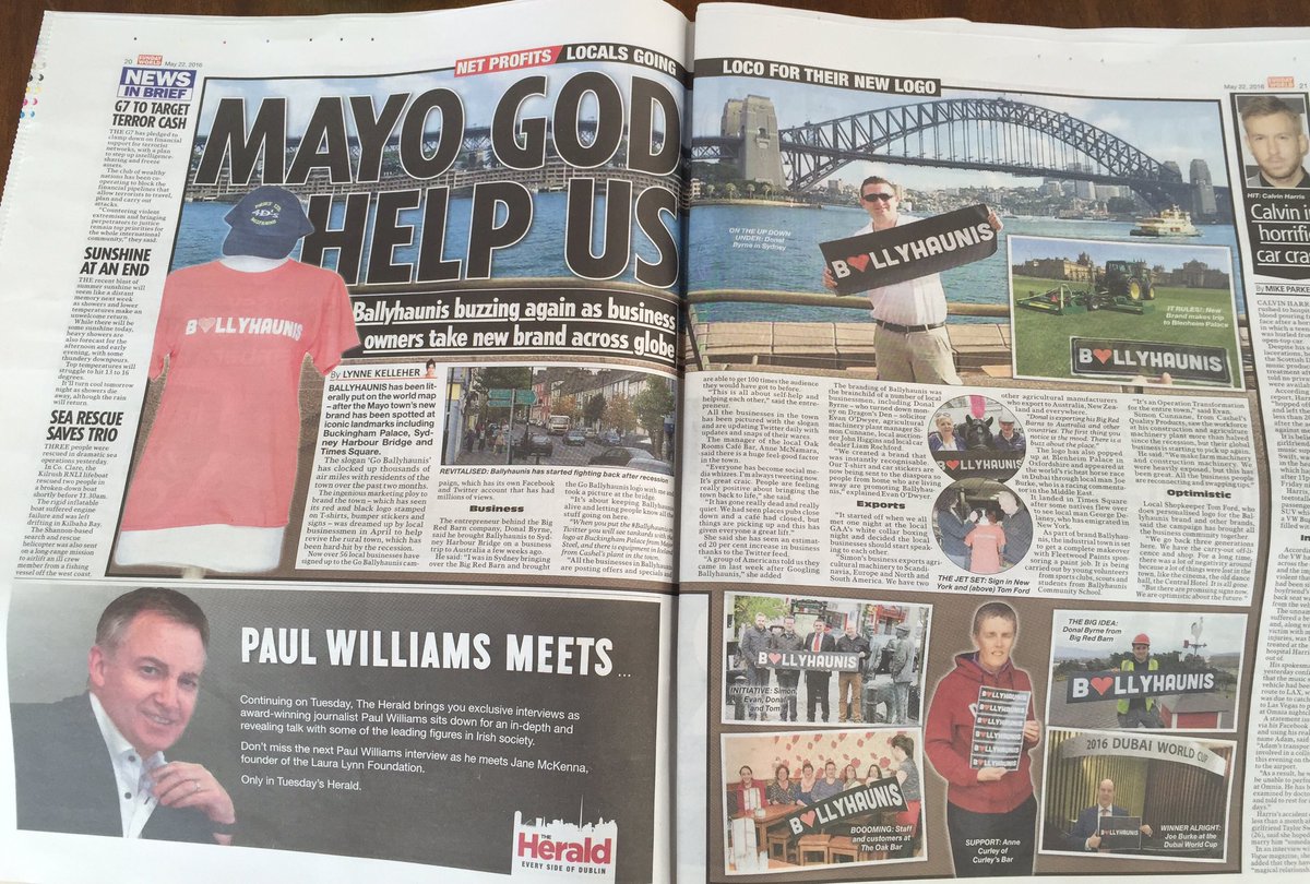 goballyhaunis's tweet photo. Make sure to buy your @sundayworld today to see about our great work in B❤️llyhaunis. Thanks for the coverage. https://t.co/7NGiZo4Yqp