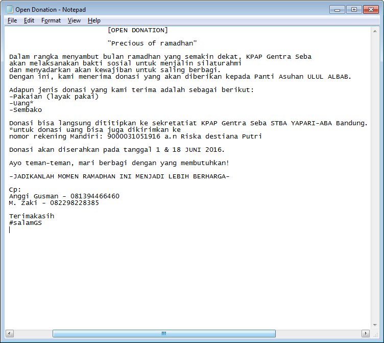 [OPEN DONATION]

"Precious of ramadhan"

-JADIKANLAH MOMEN RAMADHAN INI MENJADI LEBIH BERHARGA-

#salamGS