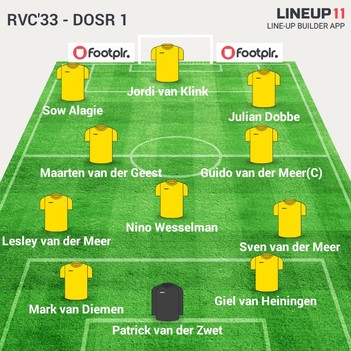 sv_DOSR's tweet photo. Opstelling voor de nacompetitie wedstrijd van DOSR tegen RVC'33. https://t.co/vbOOL7l4c9