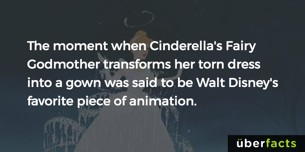 UberFacts's tweet image. The moment when Cinderella's Fairy Godmother transforms her torn dress into a gown...