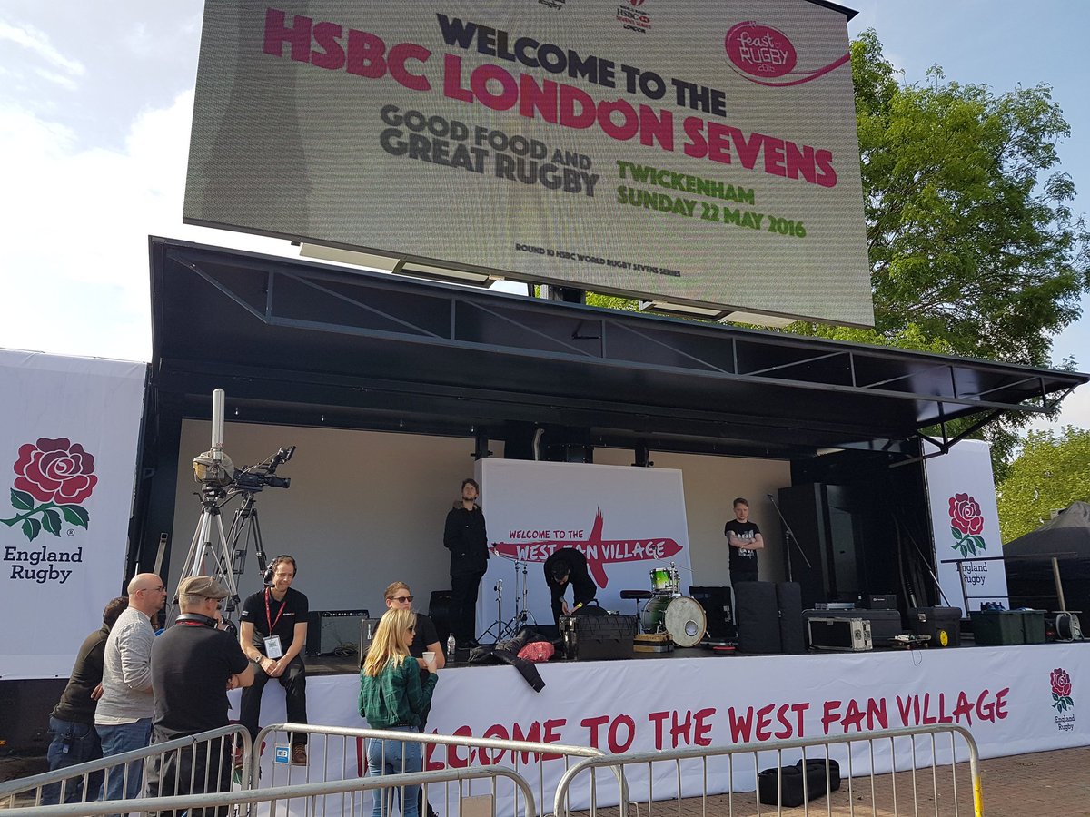 Our afternoon in the sun. Sound check done. :) #TwickenhamSevens #Twickenham #live #music