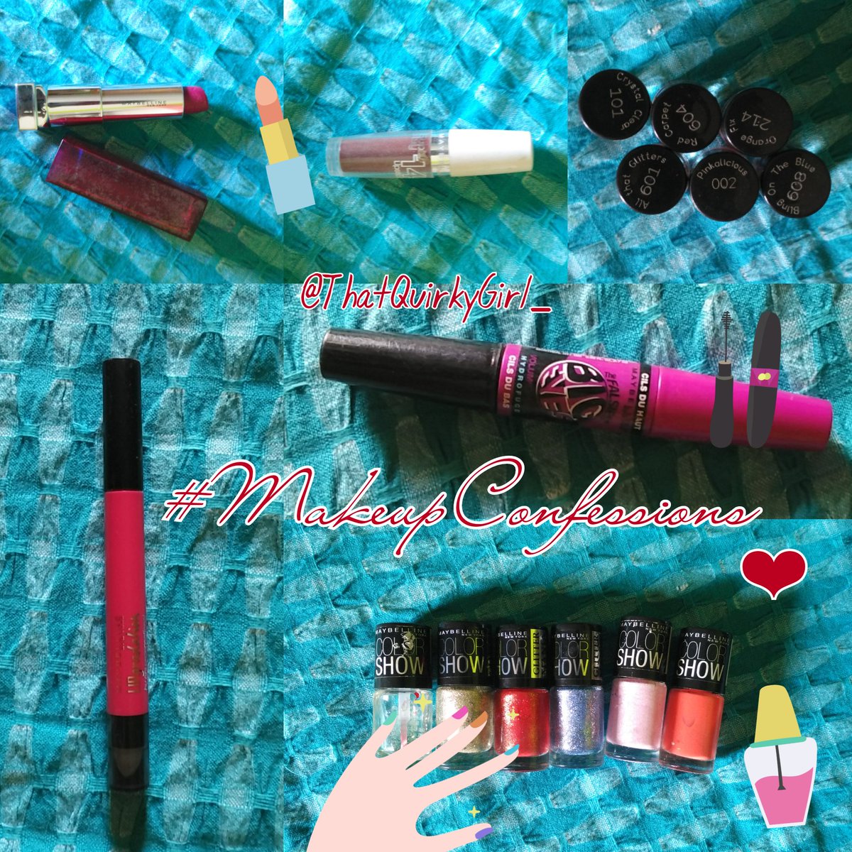 ThatQuirkyGirl_'s tweet photo. #MakeupConfessions 
...ended up buying Nail Polish ,BabyLips, Lip Gradation, Lipsticks &amp; Mascara. @MaybellineIndia https://t.co/gvPt1svcEb