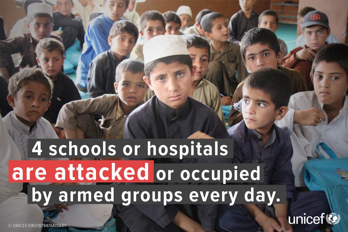 UNICEF's tweet image. Children are being killed, wounded &amp;amp; permanently disabled in very places they should feel safe #ShareHumanity