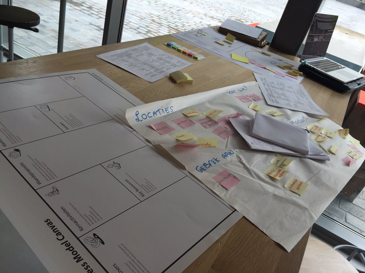 Met @tweetmarijke ons bedrijfsidee verder aan het concretiseren in een #businessmodel. #snelkookpanweekend