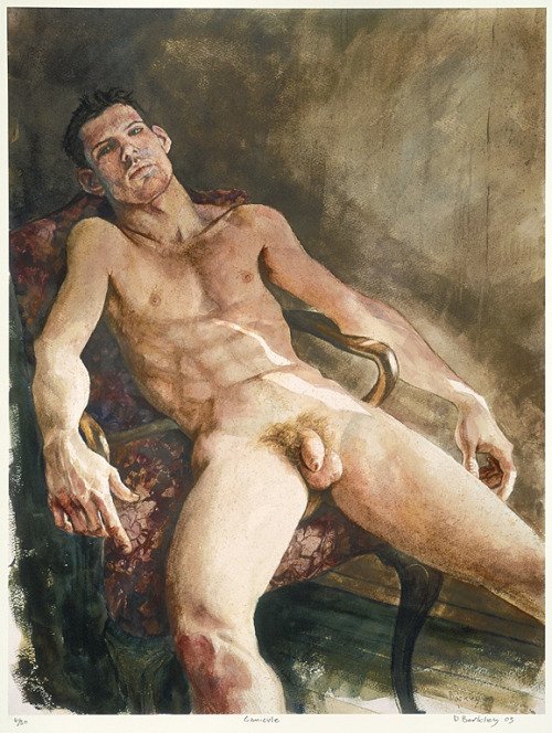 Beach gay male nude painting sculpture