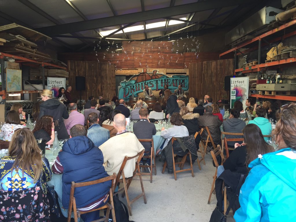 blackwatergin's tweet photo. And we're off #litfest16 #DaveBroom and #NickStrangeway @blackwatergin https://t.co/2mWYIEAIlc