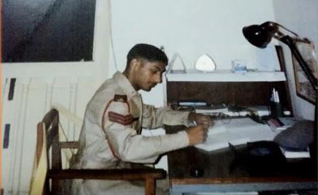 Manoj Kumar Pandey studying hard.