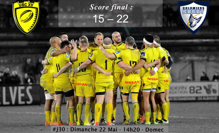 us_carcassonne's tweet photo. #uscusc - C'est finit à Domec, victoire de @ColomiersRugby https://t.co/59FhH2kLOl