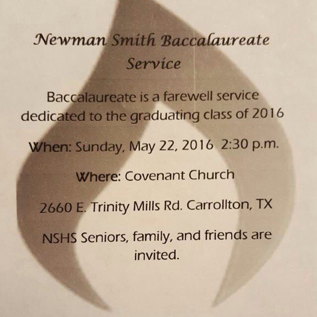 smithof16's tweet photo. Graduates of 2016!!! Don't miss  Baccalaureate send-off at Covenant Church today! https://t.co/ciIo5EbBC8