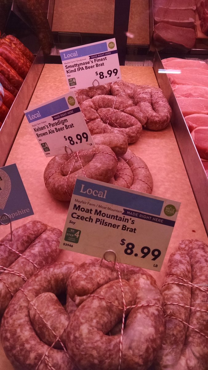 BrewNH's tweet photo. Whole Foods Market in #BedfordNH makes sausage with #NHBeer! Gr8 for ur cookout @wholefoodsnh
Photo cred @theKman77 https://t.co/dzYDusPWml
