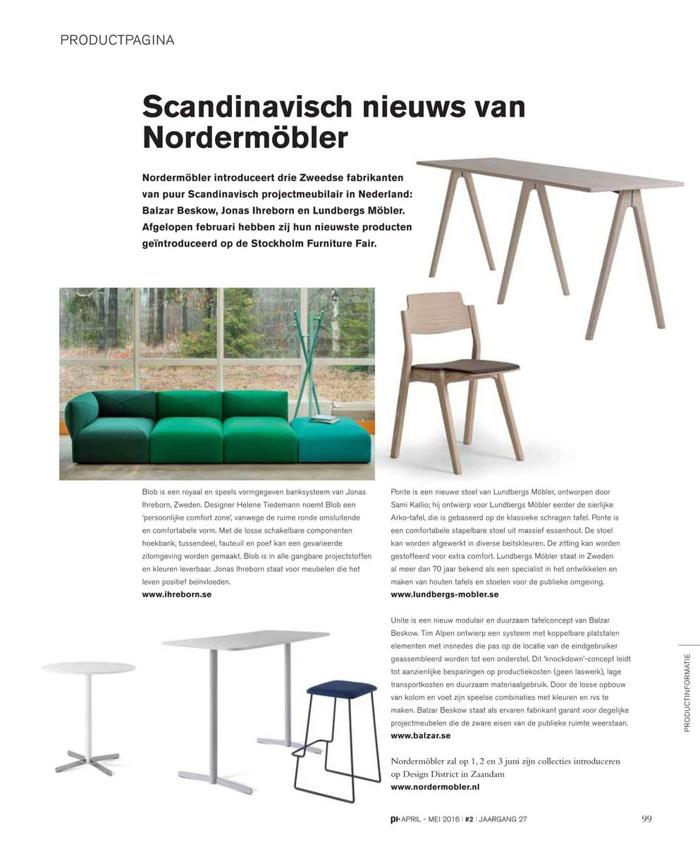 Nordermobler's tweet photo. Nordermöbler productnieuws in het meinummer van PI magazine! Bezoek Nordermöbler op #DesignD16  @DesigndistrictA https://t.co/q2VeCKAO6X