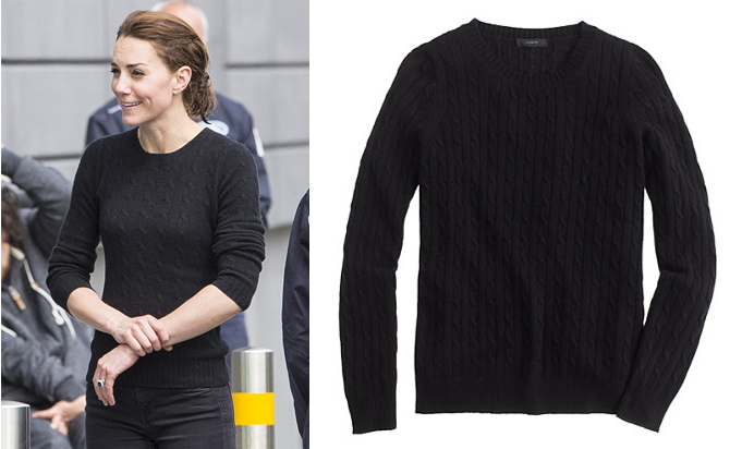 Why can't we look like this, the Duchess in a 'Cambridge' crewneck sweater from <a href="/jcrew/">J.Crew</a> here bit.ly/27NyYi9