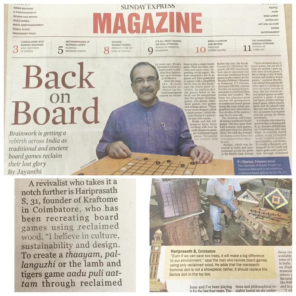 Kraftome's tweet photo. @Kraftome  feature in @newindianexpres  under article abt people bringing back forgotten #games in India #design https://t.co/BjS2lyPWKr
