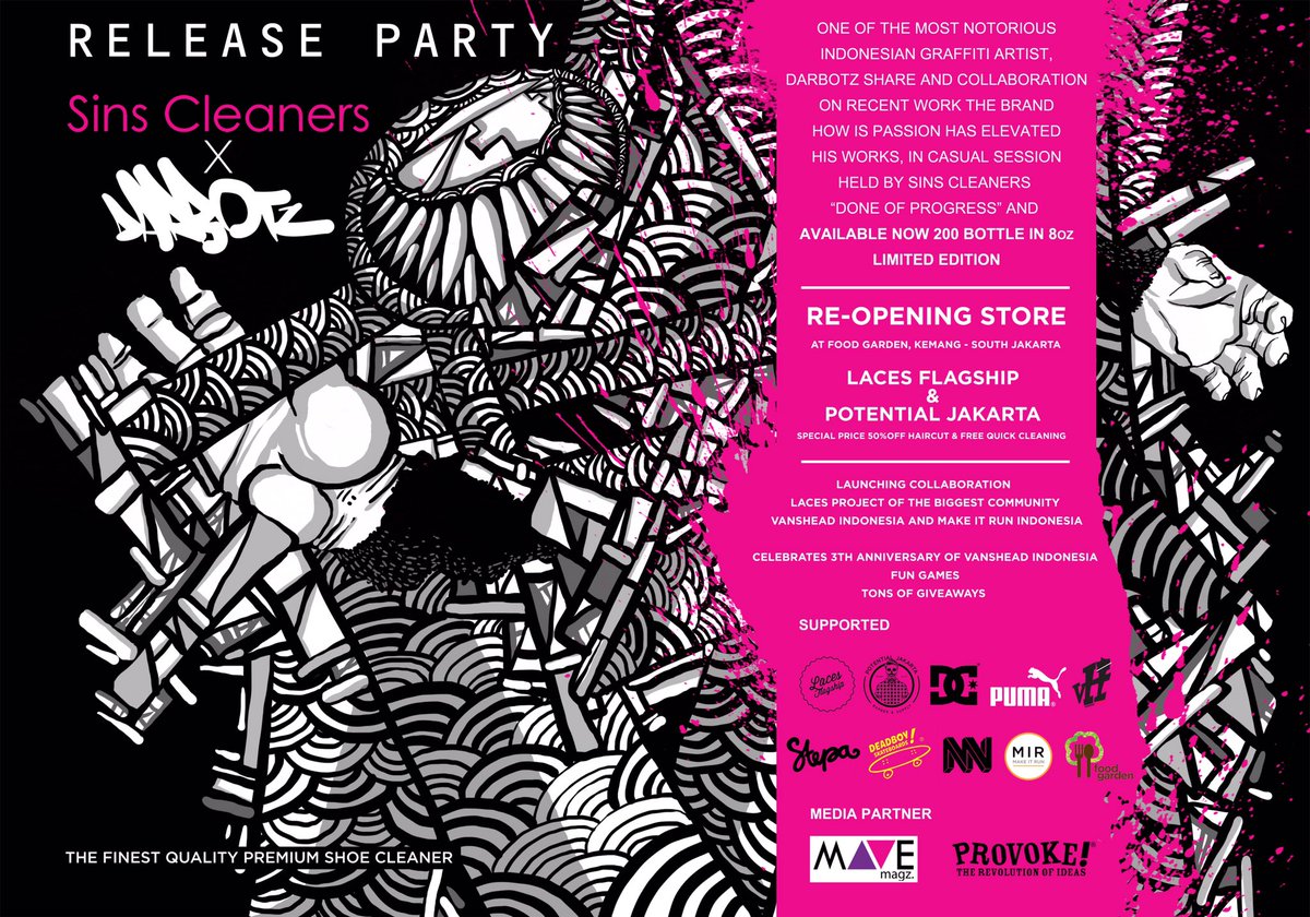 Come for <a href="/SinsCleaners/">Sins Cleaners</a> x @Darbotz RELEASE PARTY 28/05/16 at Food Garden - Kemang! See a there