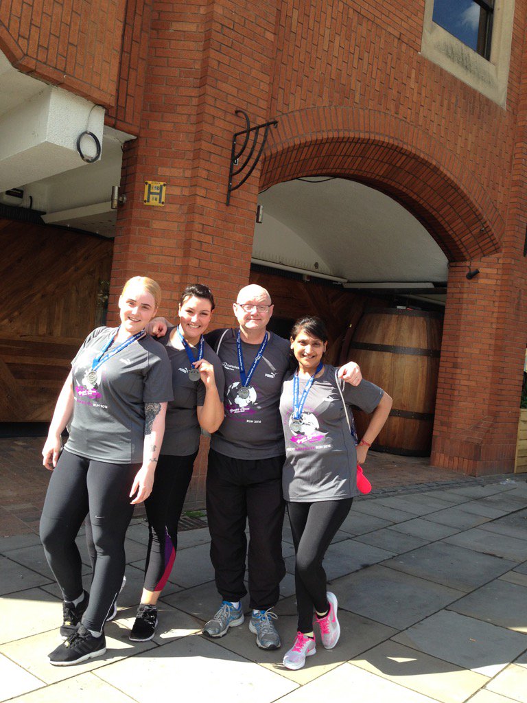 We did it ! 1:23 and 1:40 whoop !! #Goteam #GreatManchesterRun #rbhmay