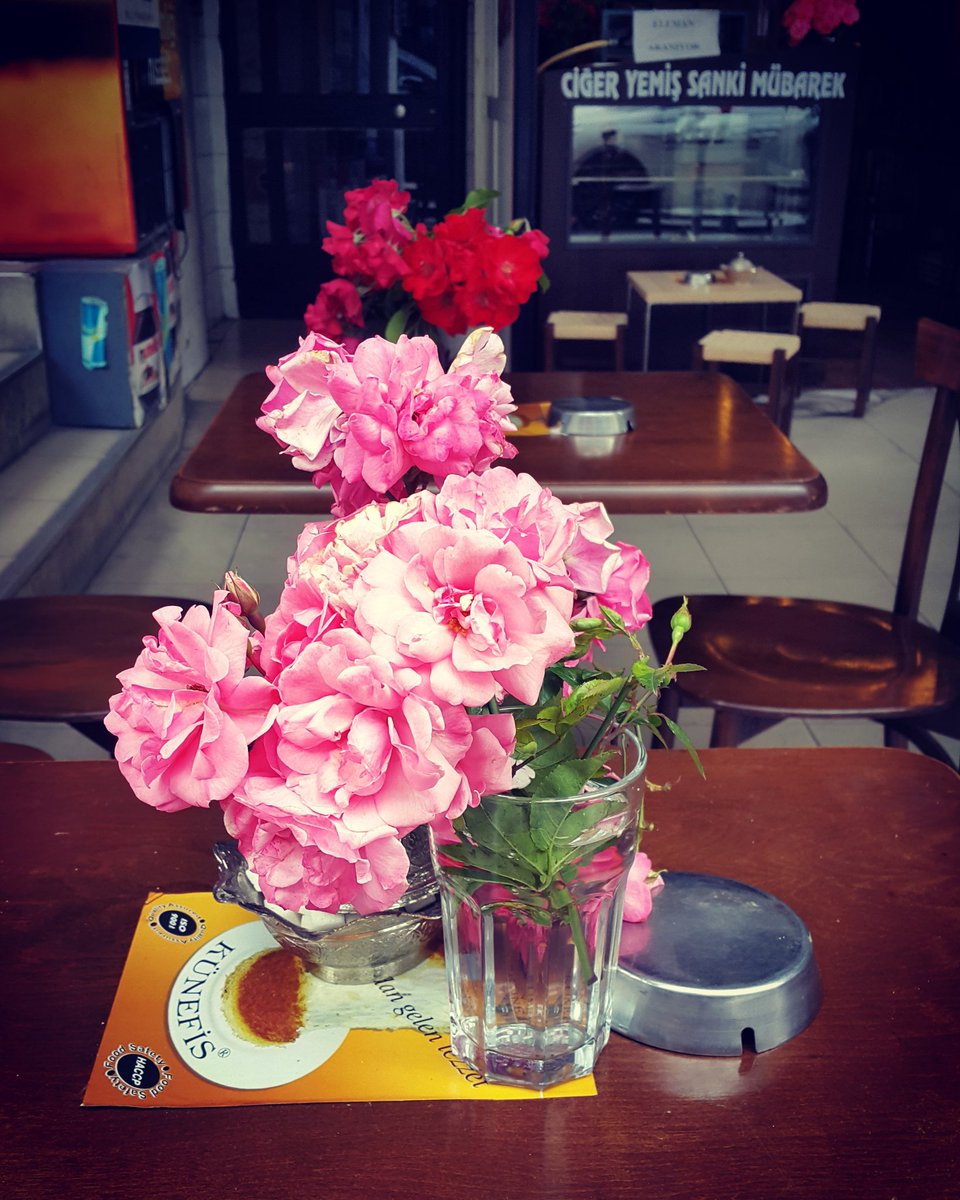 Follycure's tweet photo. Fresh roses on a cafe table in #Istanbul #IloveModa https://t.co/GV7AoEx2Pi