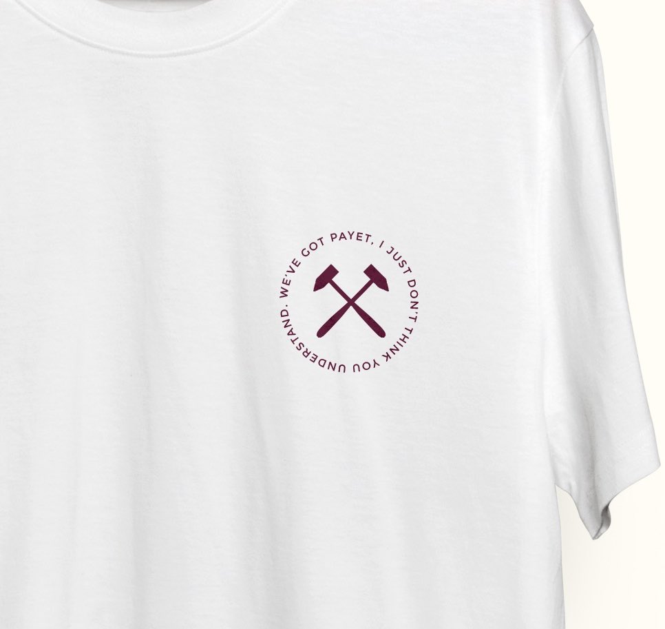 WestHam_Central's tweet image. GIVEAWAY: Retweet this and follow us and @YJBShirts to be in with a chance of winning this 'We've Got Payet' shirt.