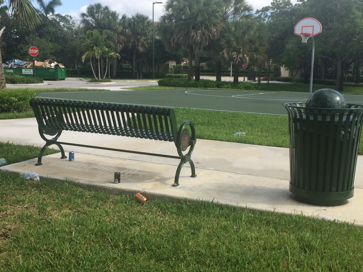 CityofWeston's tweet photo. Park visitors: help maintain a nice park experience for all. Trash goes IN the trash cans provided... @CityofWeston https://t.co/XFCPuZYdaq