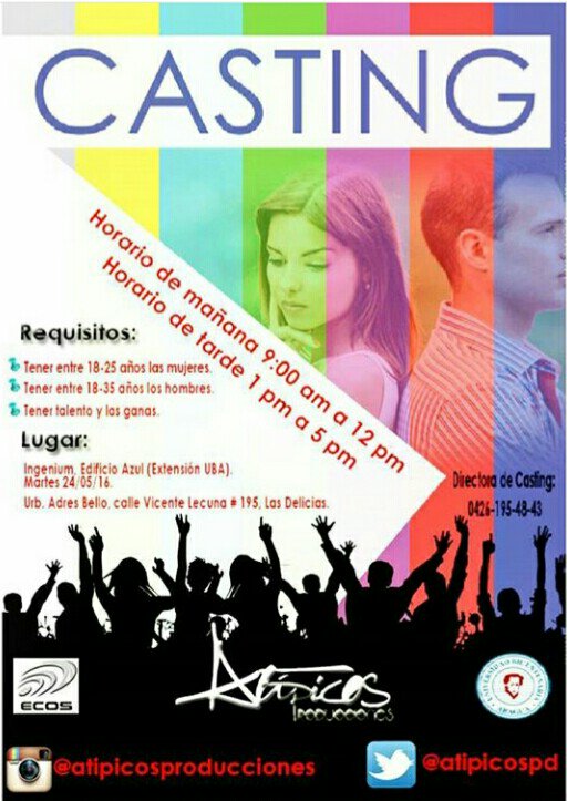 EcosFilms25's tweet photo. ¡CASTING! No te lo pierdas. #CineVenezolano #Drama #ECOS #UBA más info en nuestro instagram @EcosFilms25 https://t.co/dmqsjCykwX